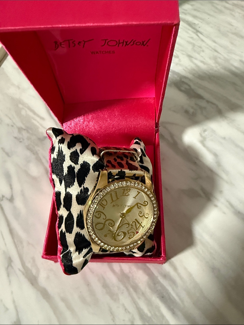 Betsey Johnson animal print watch